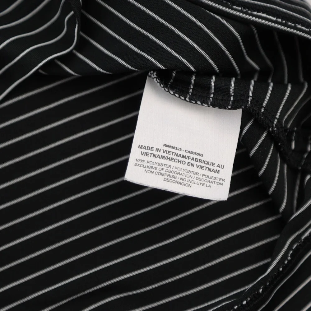 Nike Golf Tour Performance Dri-FIT Mens XL‎ Black White Striped Polo Shirt
